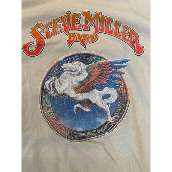 Steve Miller Band Graphic Tee By Prince Pei Collection Beige 100% Cotton Large - Picture 2 of 4